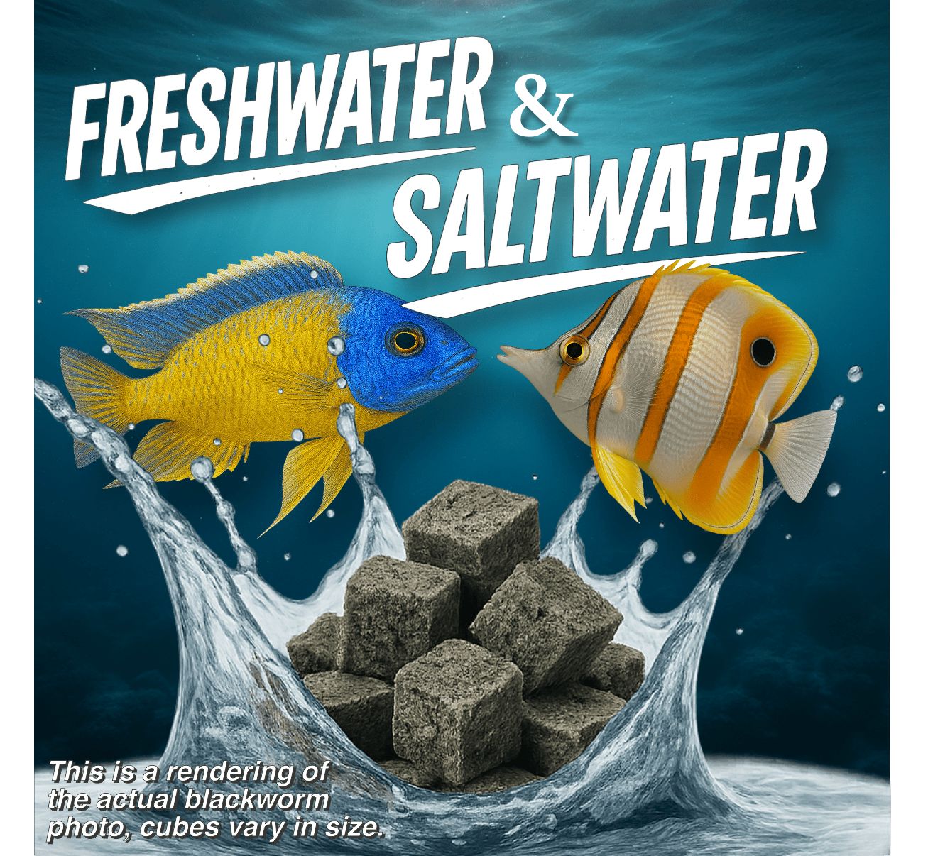 Premium Freeze Dried Blackworms with Vitamin C (All Natural, High Protein Fish Food)