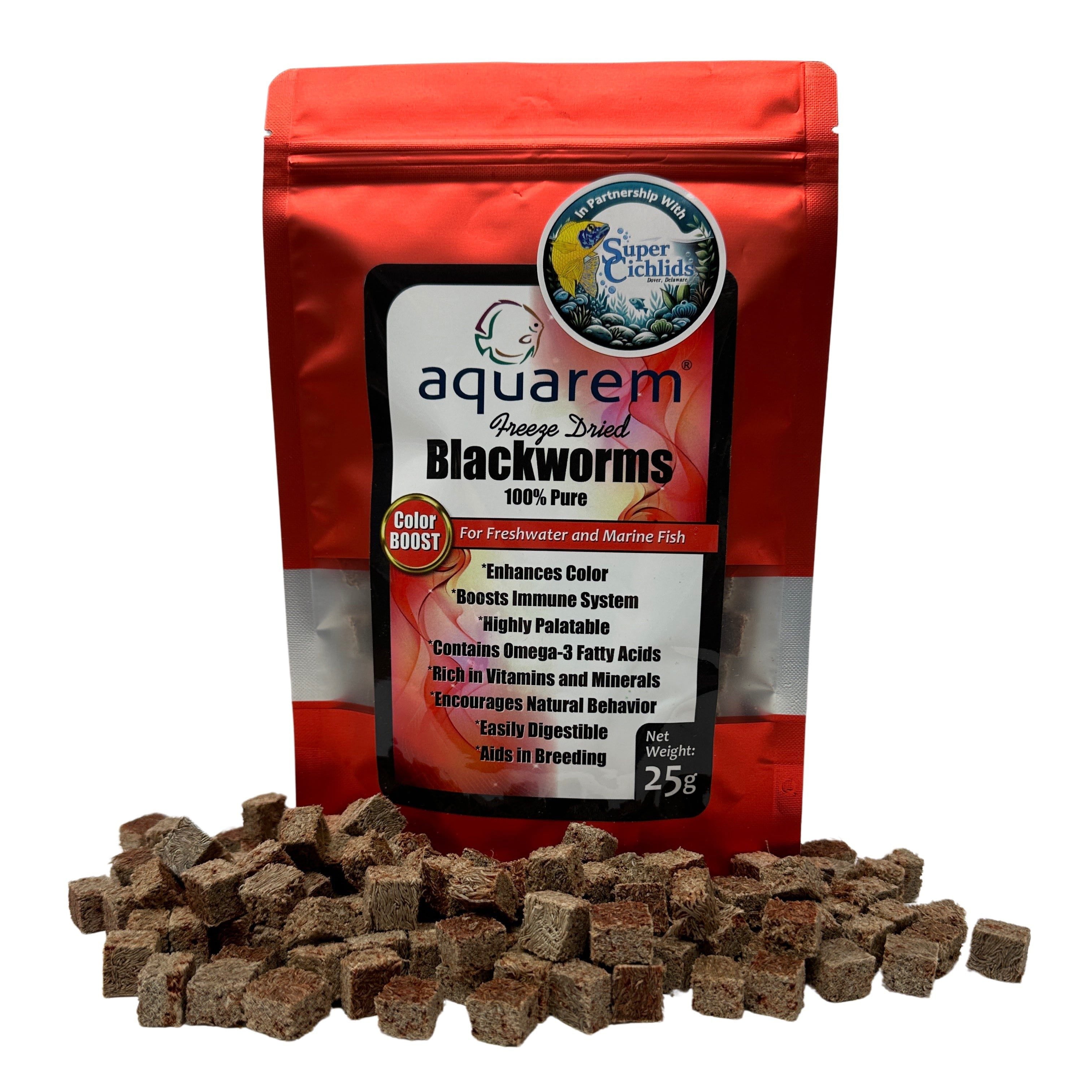 Premium Freeze Dried Blackworms - Color Boost